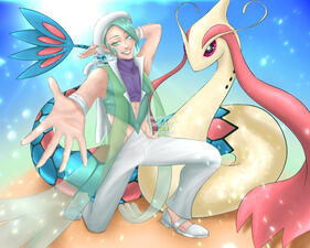 Pokémon Wallace & Milotic full body commission Pokémon Wallace & Milotic full body commission
