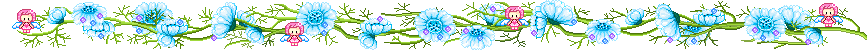 blue flowers and fairies vine divider